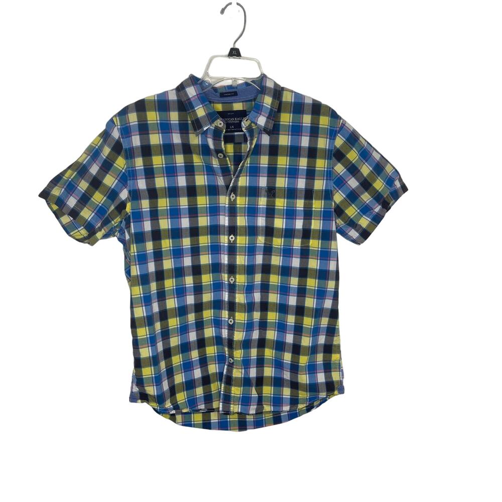 American Eagle men's size large vintage fit casual button down shirt top untuck